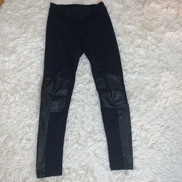 H&M Black leggings with leather detailing - Picture 4 of 4